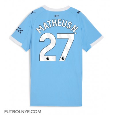Camiseta Manchester City Matheus Nunes #27 Primera Equipación para mujer 2025-26 manga corta Camiseta Manchester City Matheus Nunes #27 Primera Equipación para mujer 2025-26 manga corta